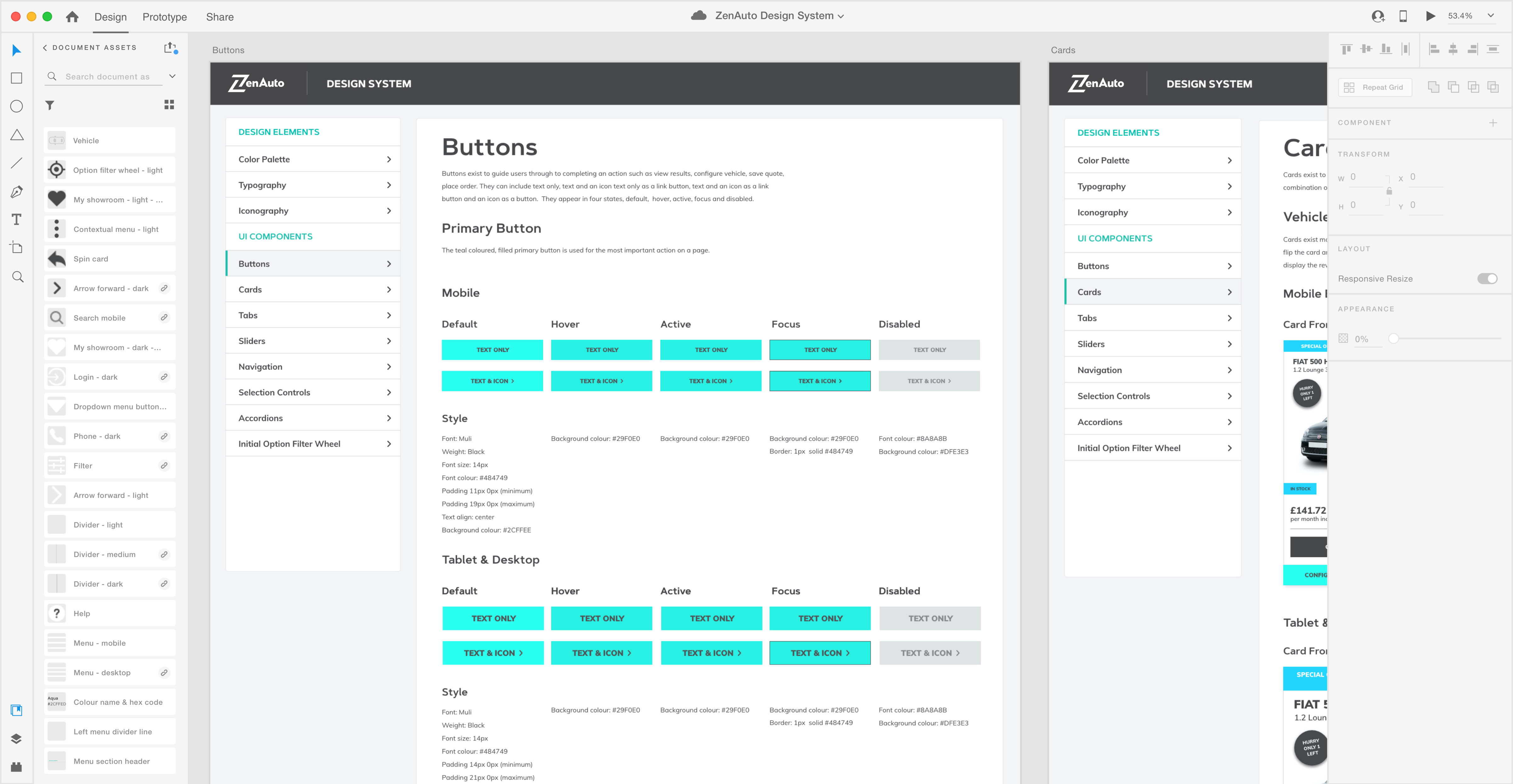 Design system buttons
