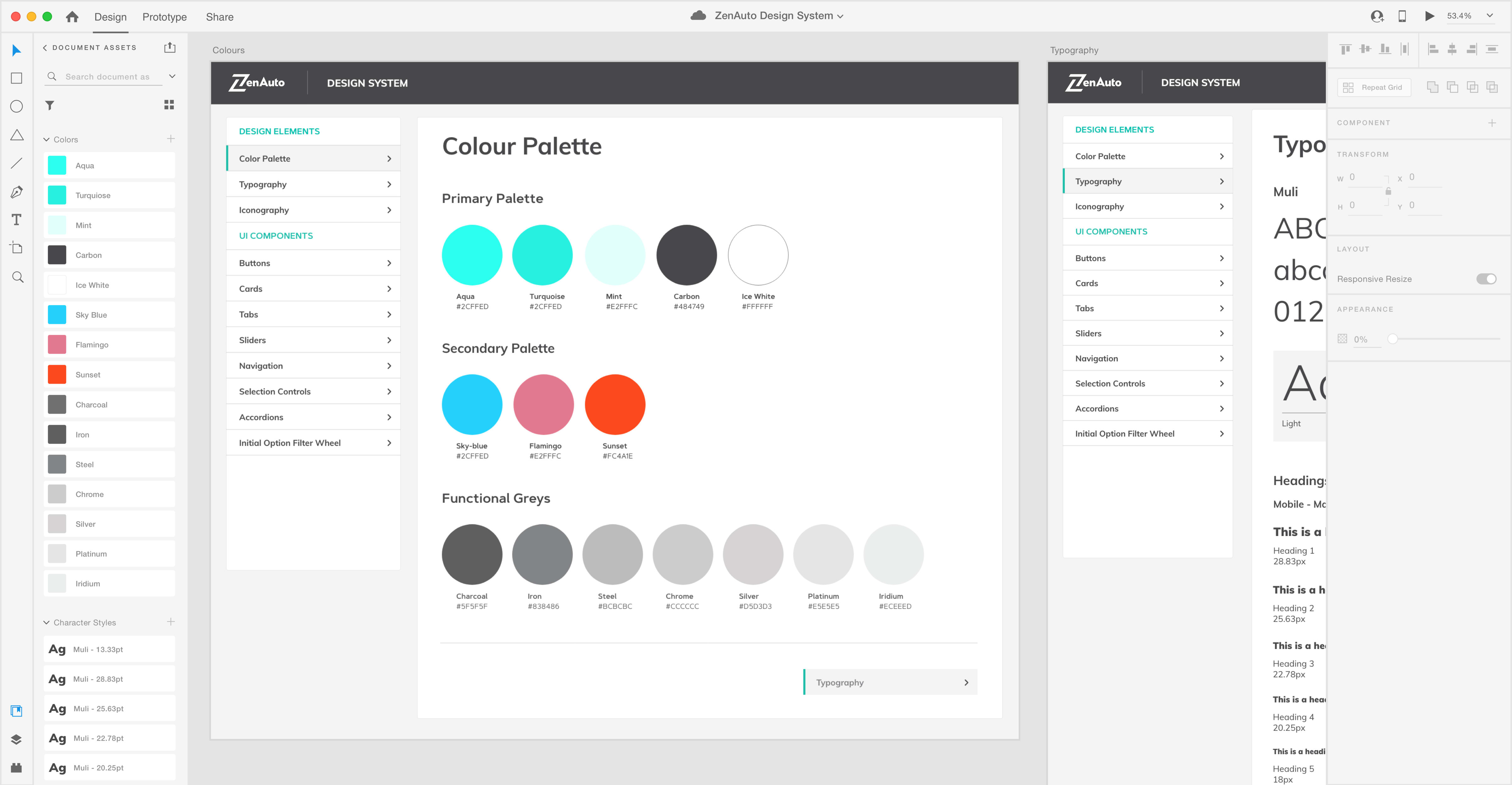 Design system colours